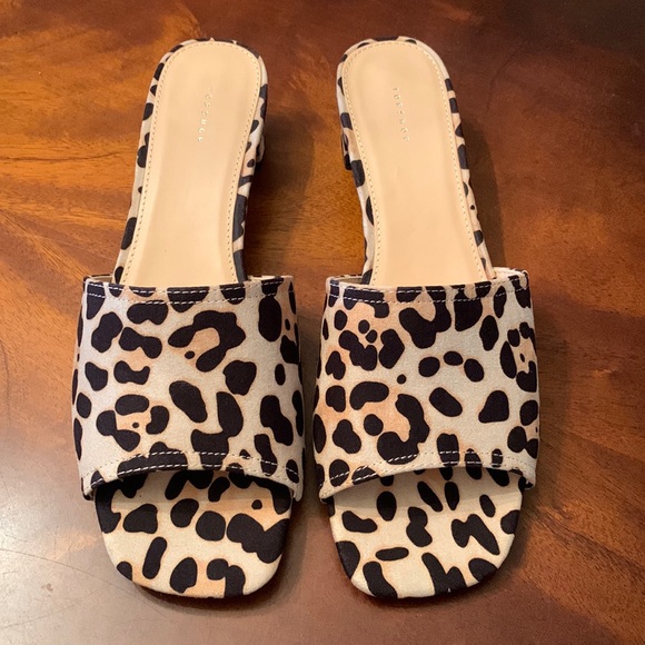Topshop Shoes - TopShop Leopard Slides NWT
